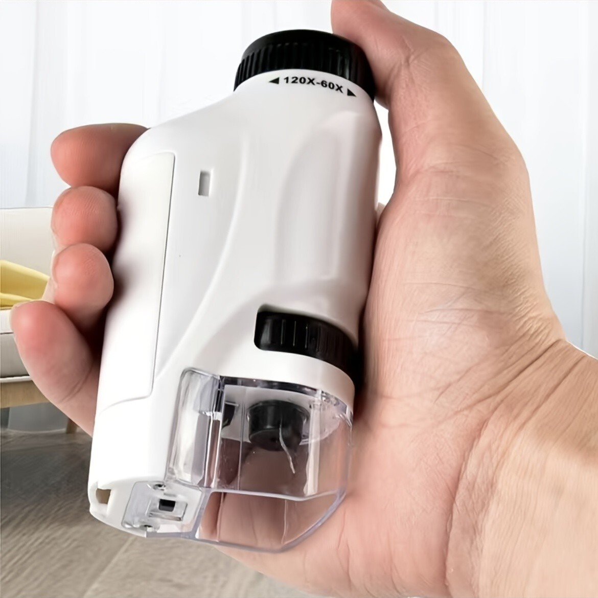 Kids Portable Microscope Handheld Mini Microscope Toy With LED Light - 60X-120X