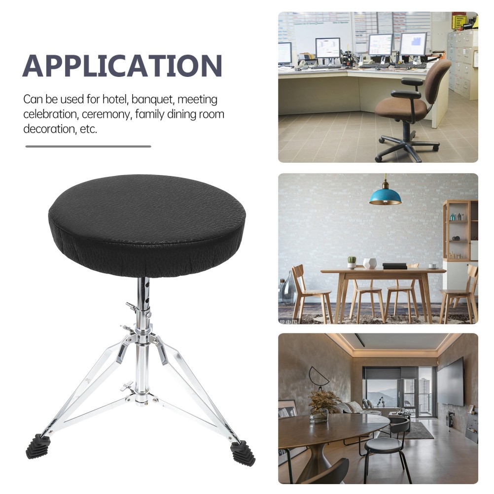 Round Stool Cover Black Slip Resistant Comfortable Protector