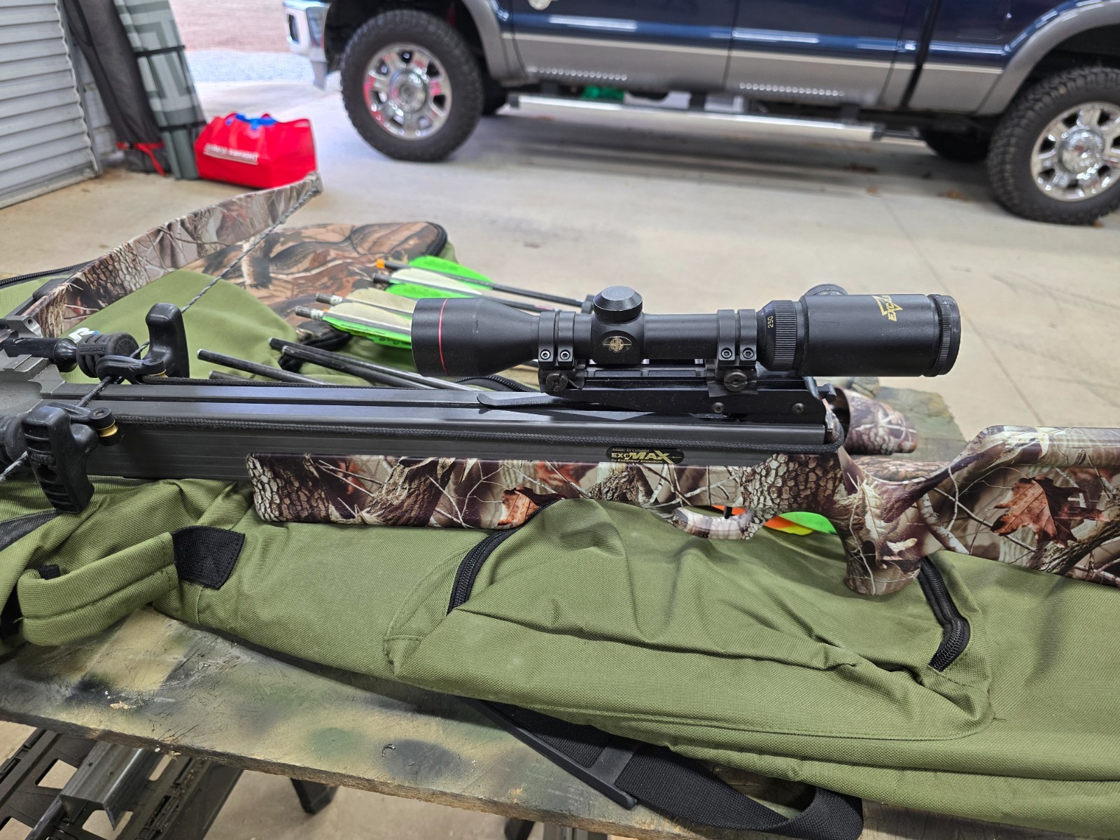 Excalibur Exomax crossbow and accessories