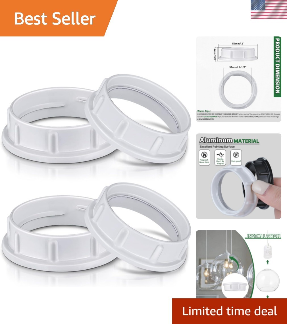 Light Socket Shade Rings,Aluminum Threaded Socket Ring for Medium Base E26 So...