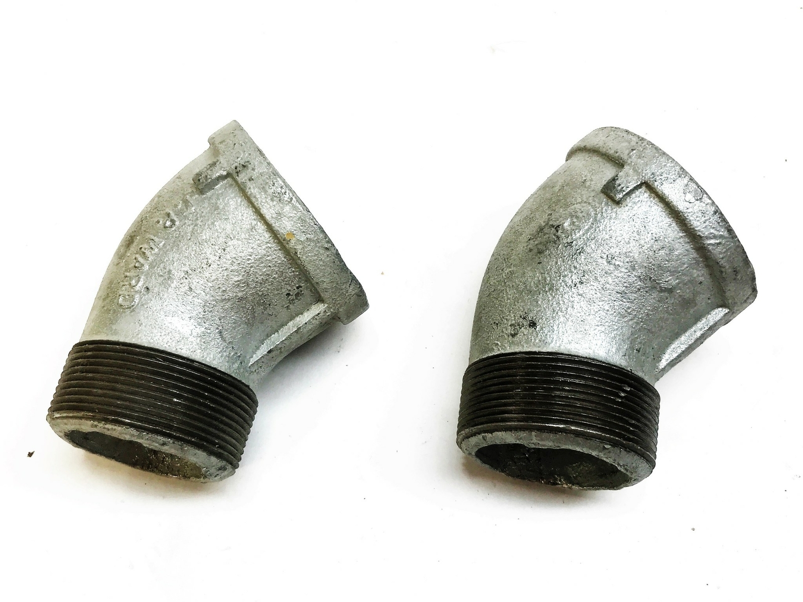 Ward Galvanized 2" MNPT x 2" FNPT 45 Degree Elbow [Lot of 2] NOS