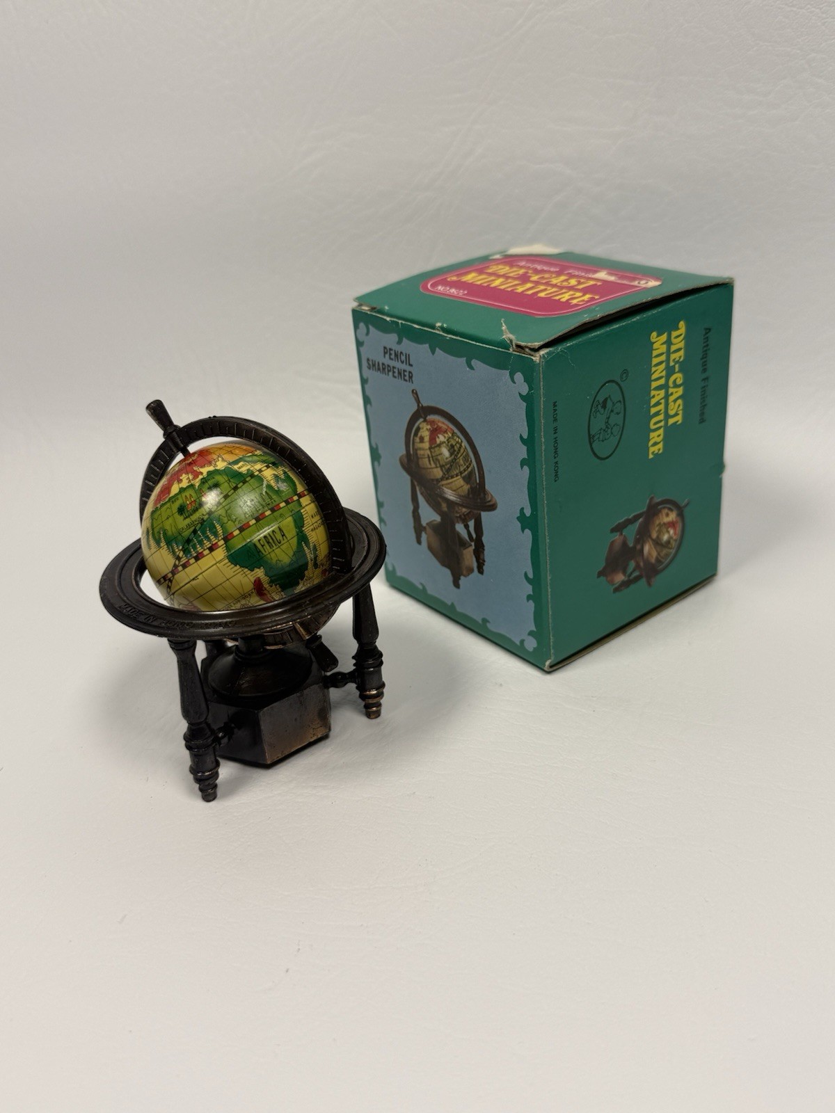 Vintage Die Cast Miniature Globe Pencil Sharpener