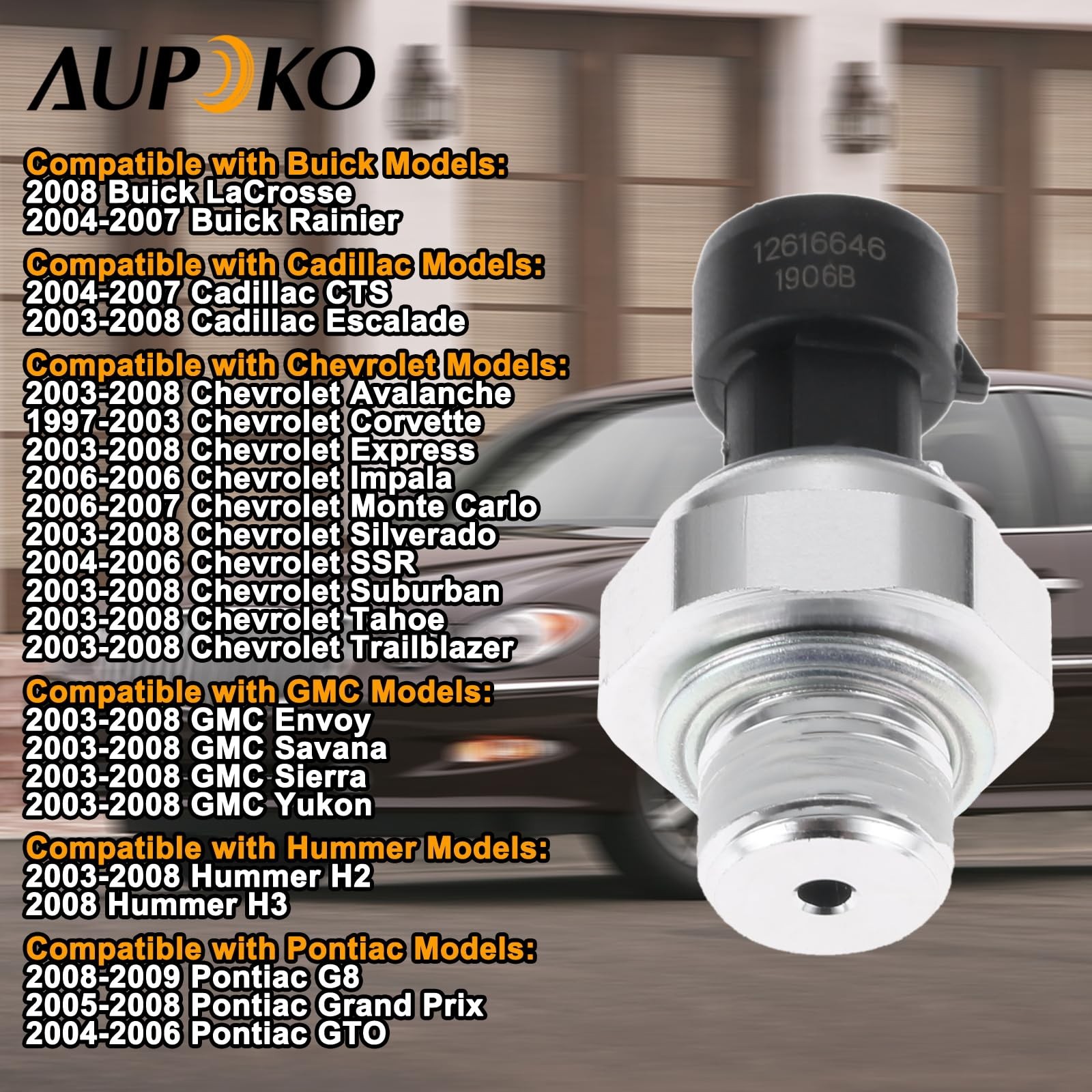 Aupoko 12616646 Oil Pressure Sensor Switch, 5.3 Sensor...
