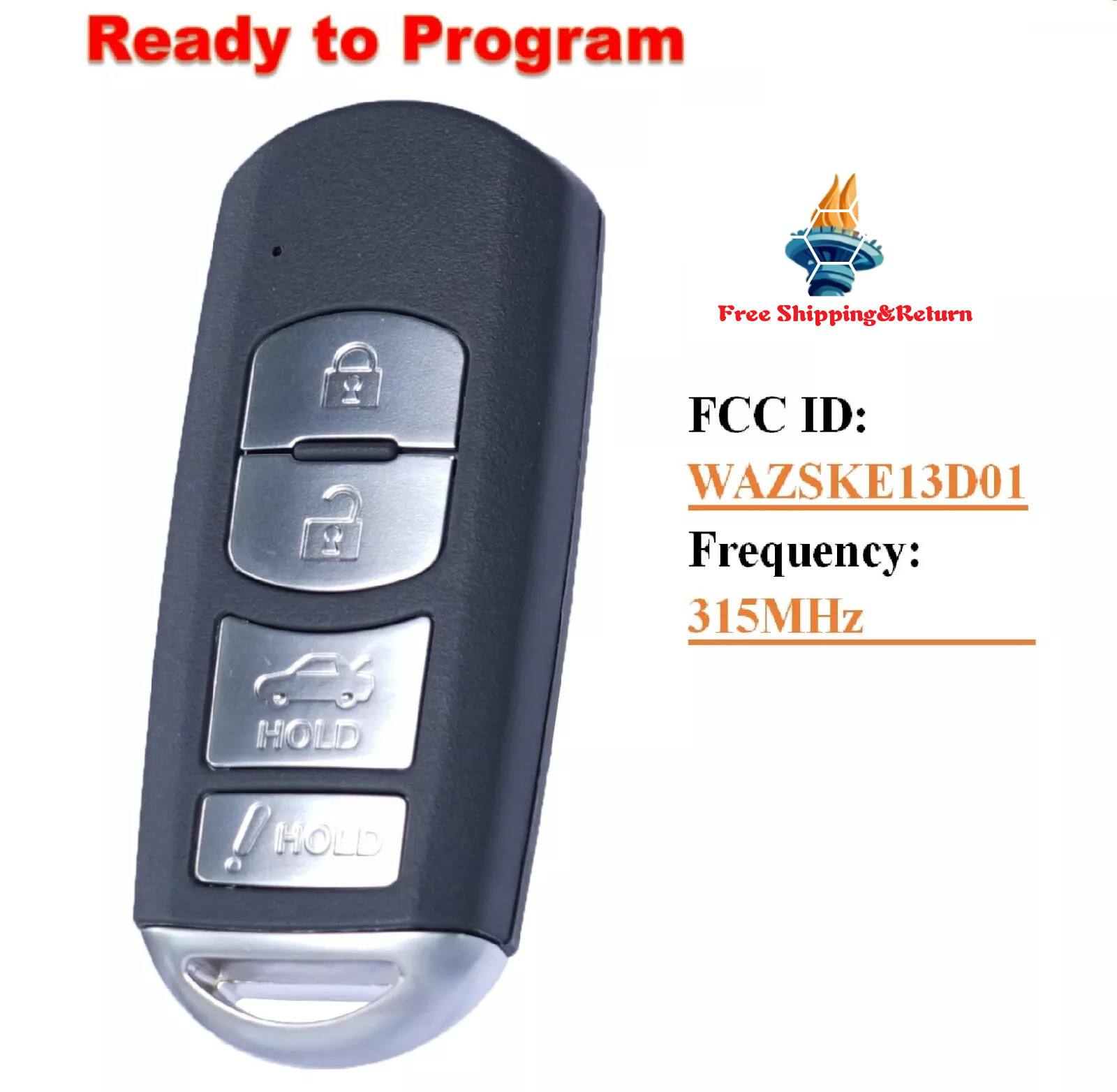 For 2014 2015 2016 2017 2018 Mazda 3 Replacement Remote Car Key Fob Blade 4b