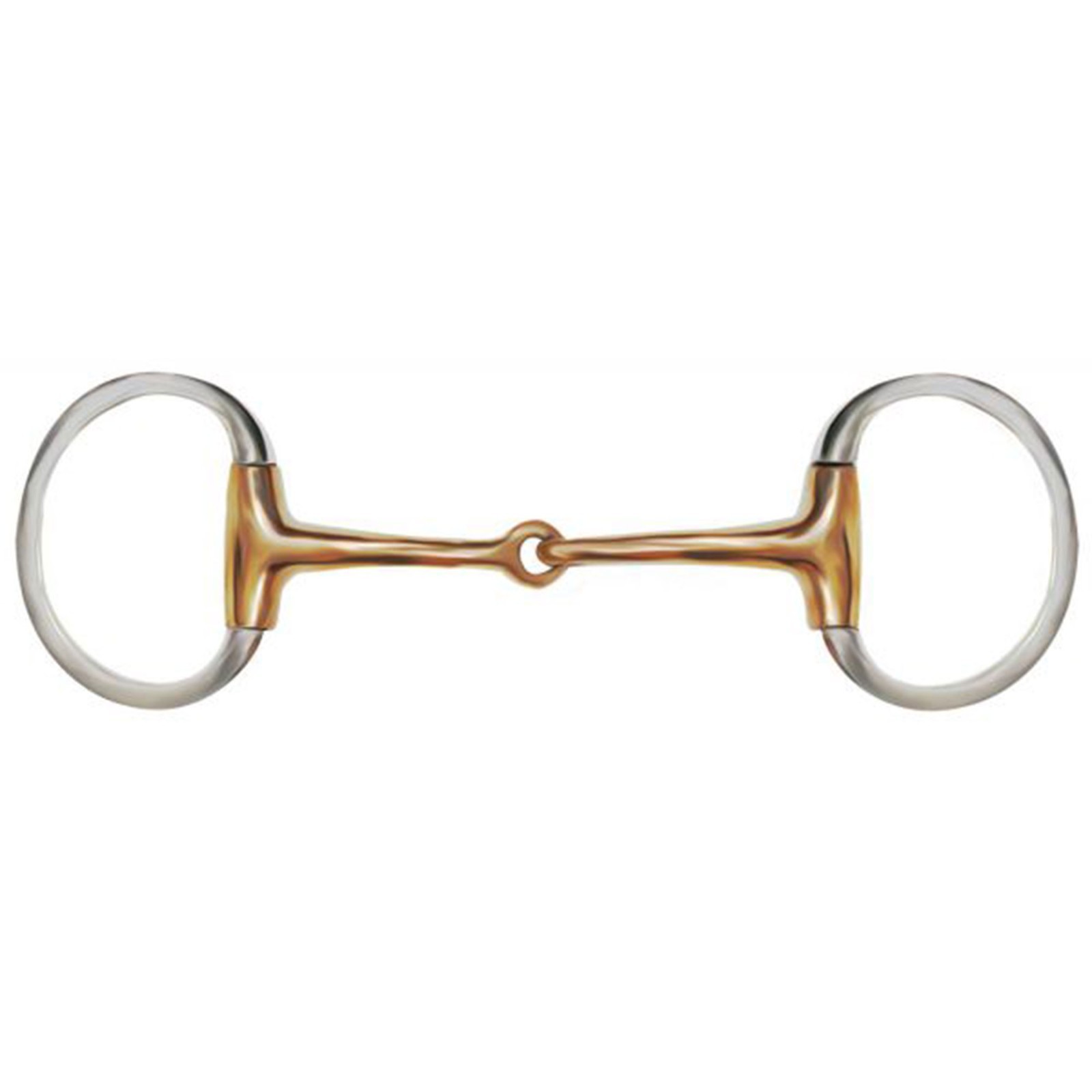 5" Showman Stainless Steel English Eggbutt Snaffle Bit with Copper Mouth 46290