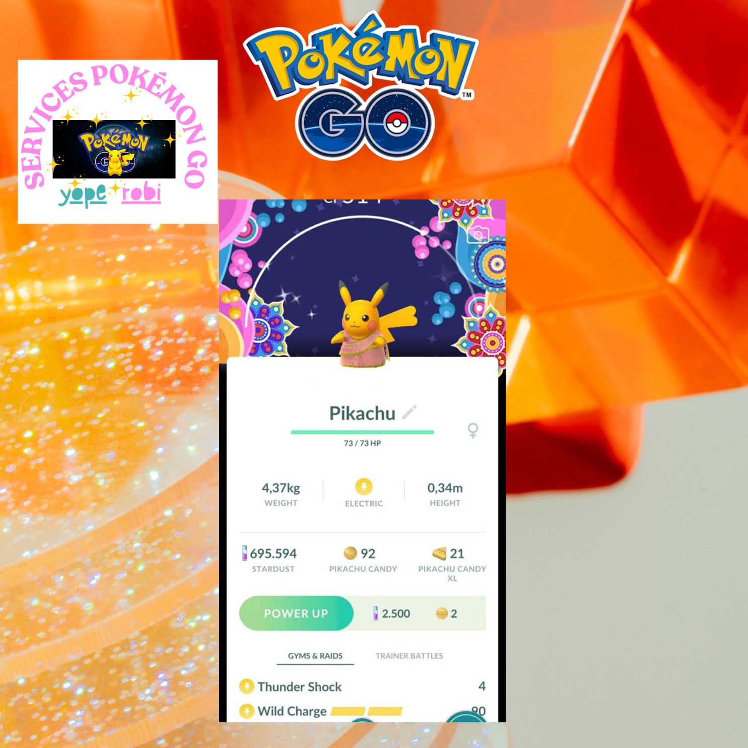 Pokémon Go❀❀Shiny Pikachu Saree India BACKGROUND-TRADE 20k stardust