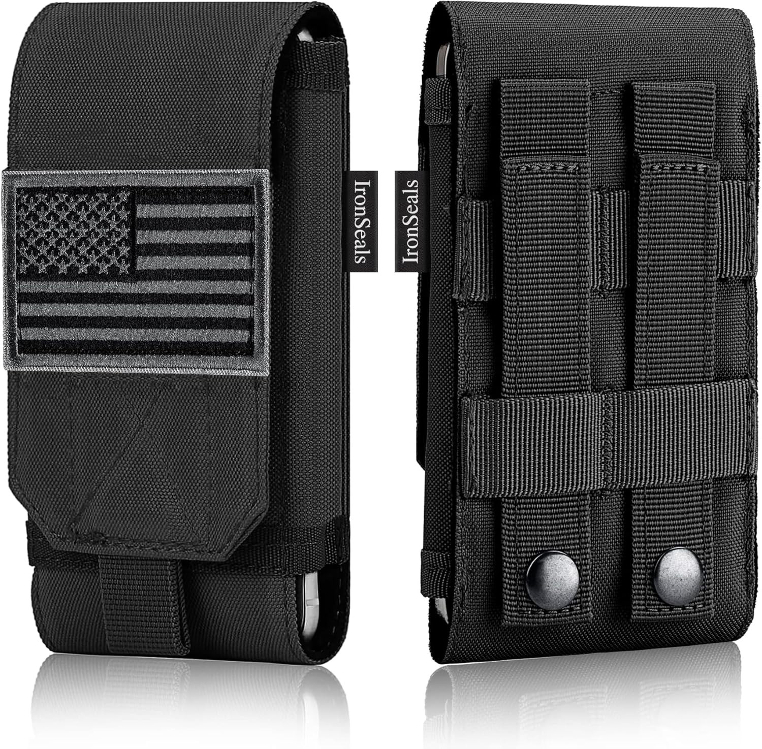 Ironseals Tactical Molle Phone Cover Case, Heavy Duty Loop Belt Holster Pouch wi