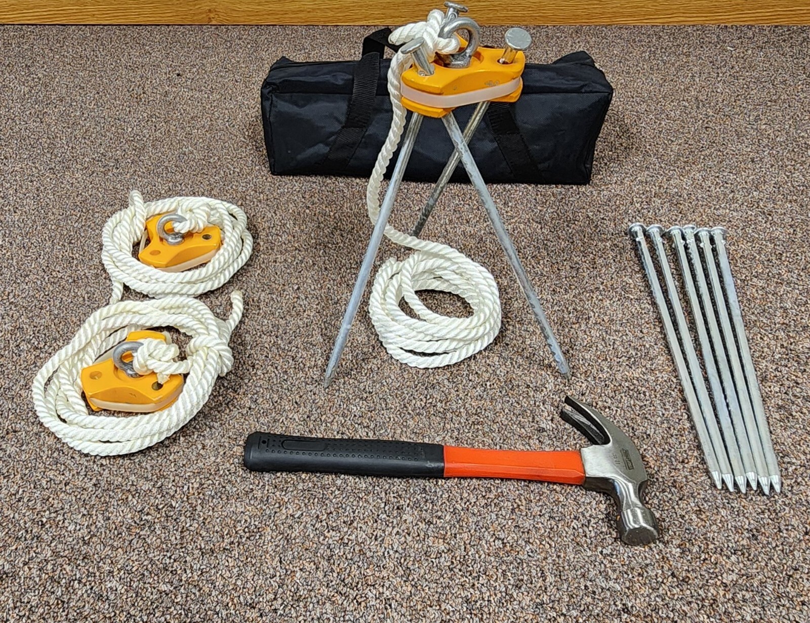 American Cub Aircraft Tie Down Kit w/ Travel Bag and Hammer