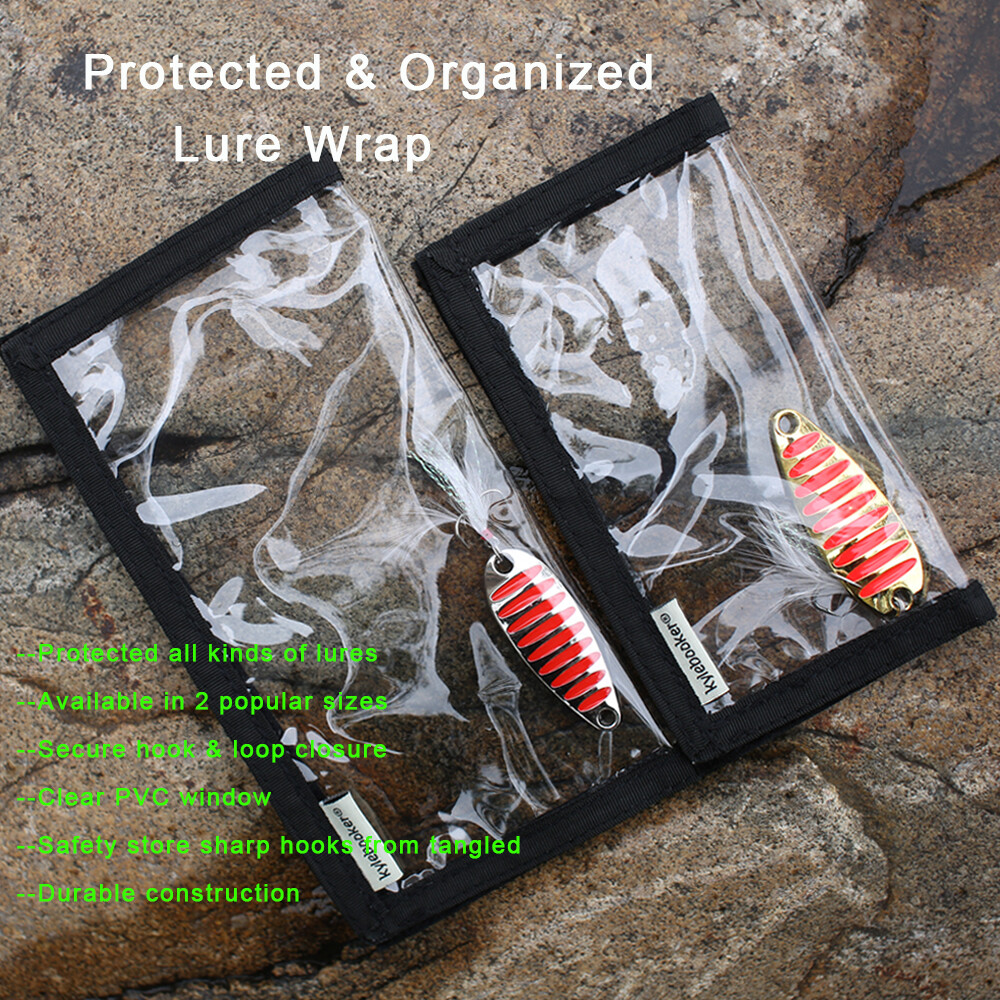 Kylebooker Lure Wraps Two Sizes PVC Clear Window includes 4 Lure Wraps