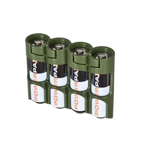 Powerpax Military Green SlimLine AA Battery Case
