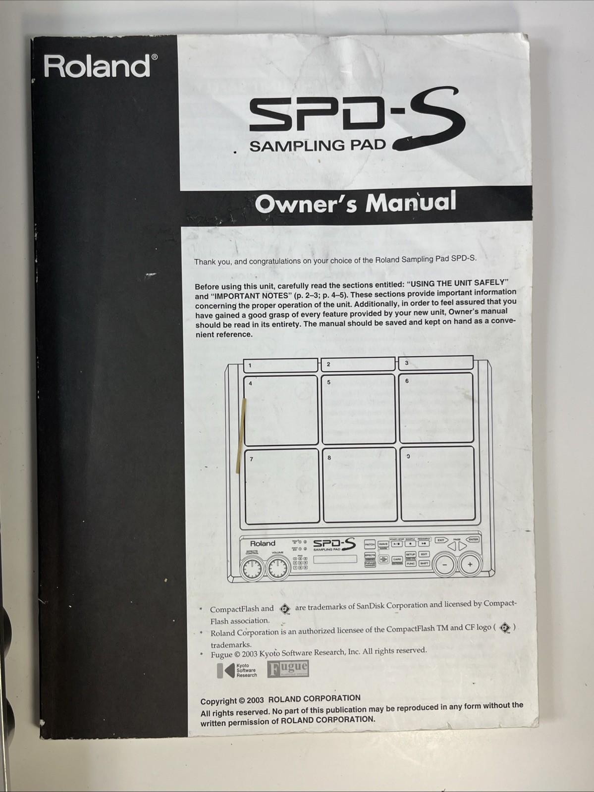 Roland SPD-S Sampling Percussion Multipad Drum w manual and power