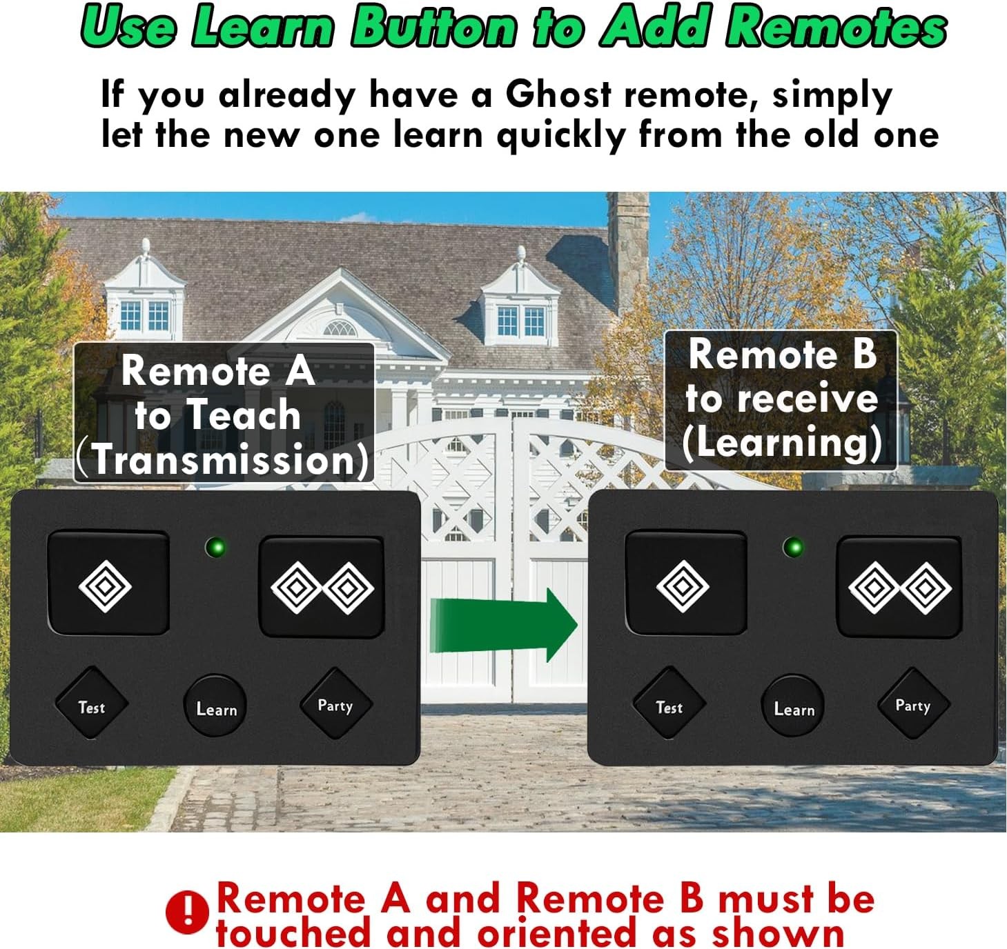 For Ghost Control AXP1 AXS1 Ghost Gate Opener Remote Transmitter 5-Button 3-B