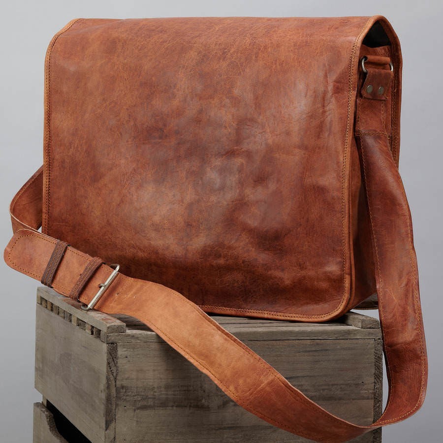 Laptop Bag Messenger Leather Bag Retro Leather Women Men Vintage Bag New