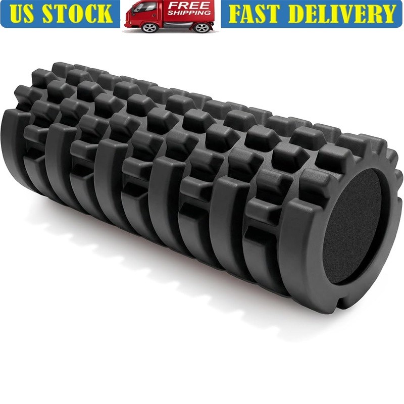 Medium Density Foam Roller W/ Textured Massage Zones Muscle Relief & Mobility US