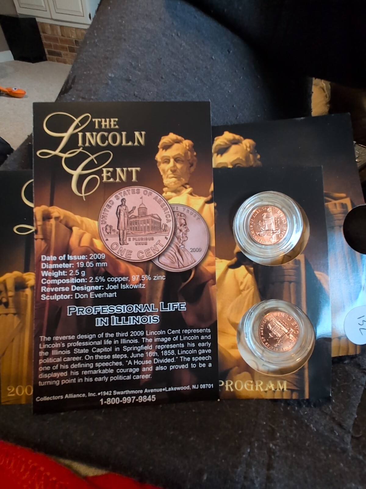 The Lincoln Coin Set 2009 Professional Life In Illinois Series With Coa Rare