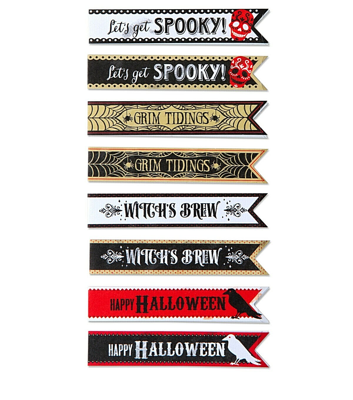 Jolee's Boutique GOTHIC HALLOWEEN STRAW WRAPS - 8 pcs