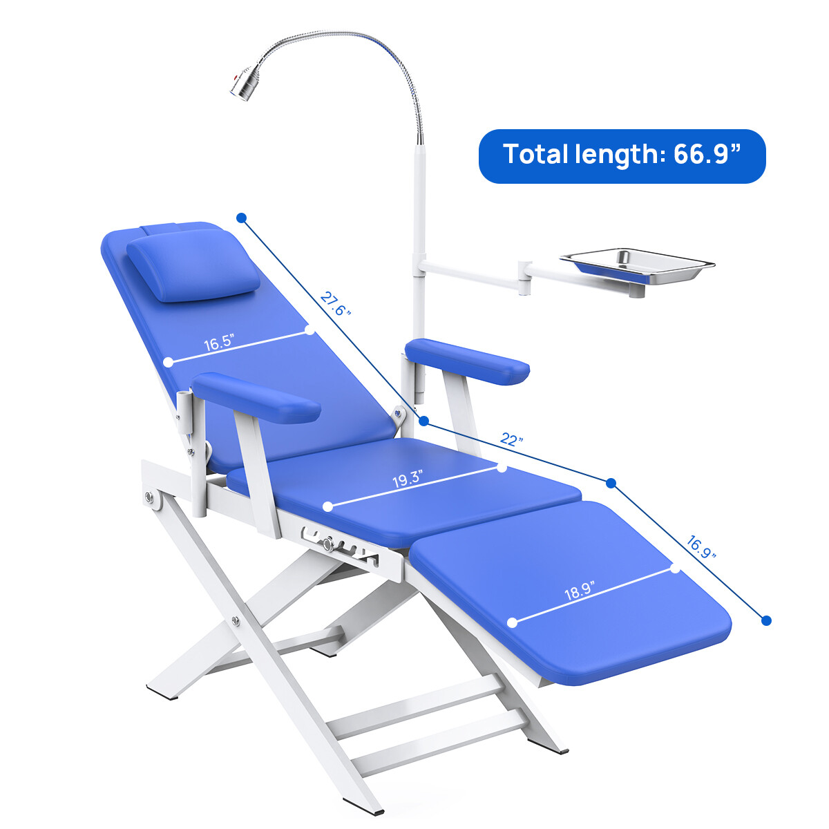 Dental Portable Folding Chair Mobile/Dental Unit Air Compressor Curing light