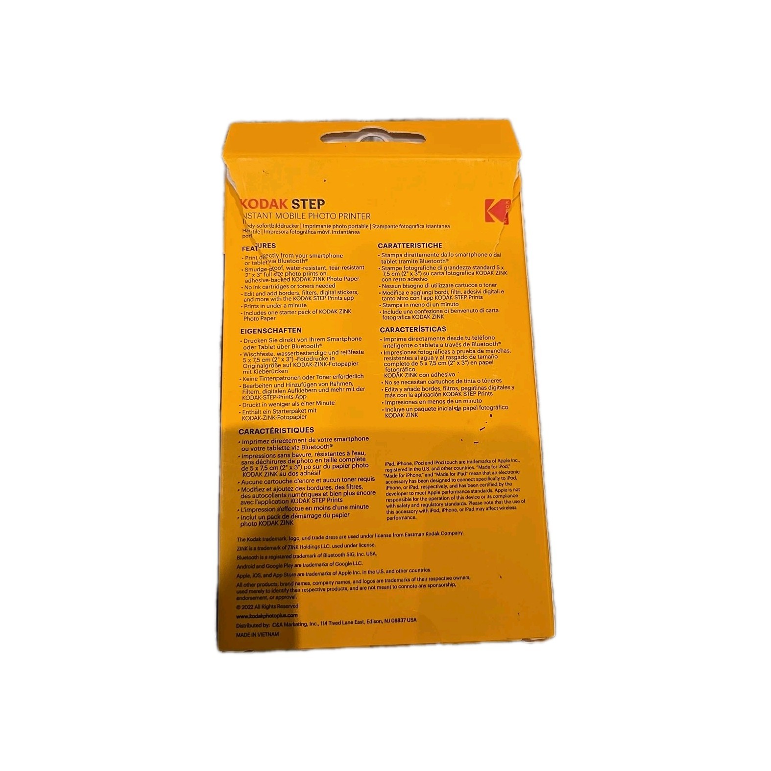 Kodak Step Mobile Instant Photo Printer.