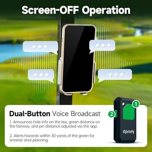 Golf GPS Range Finder Work with APP, Golf GPS Device with Voice Output