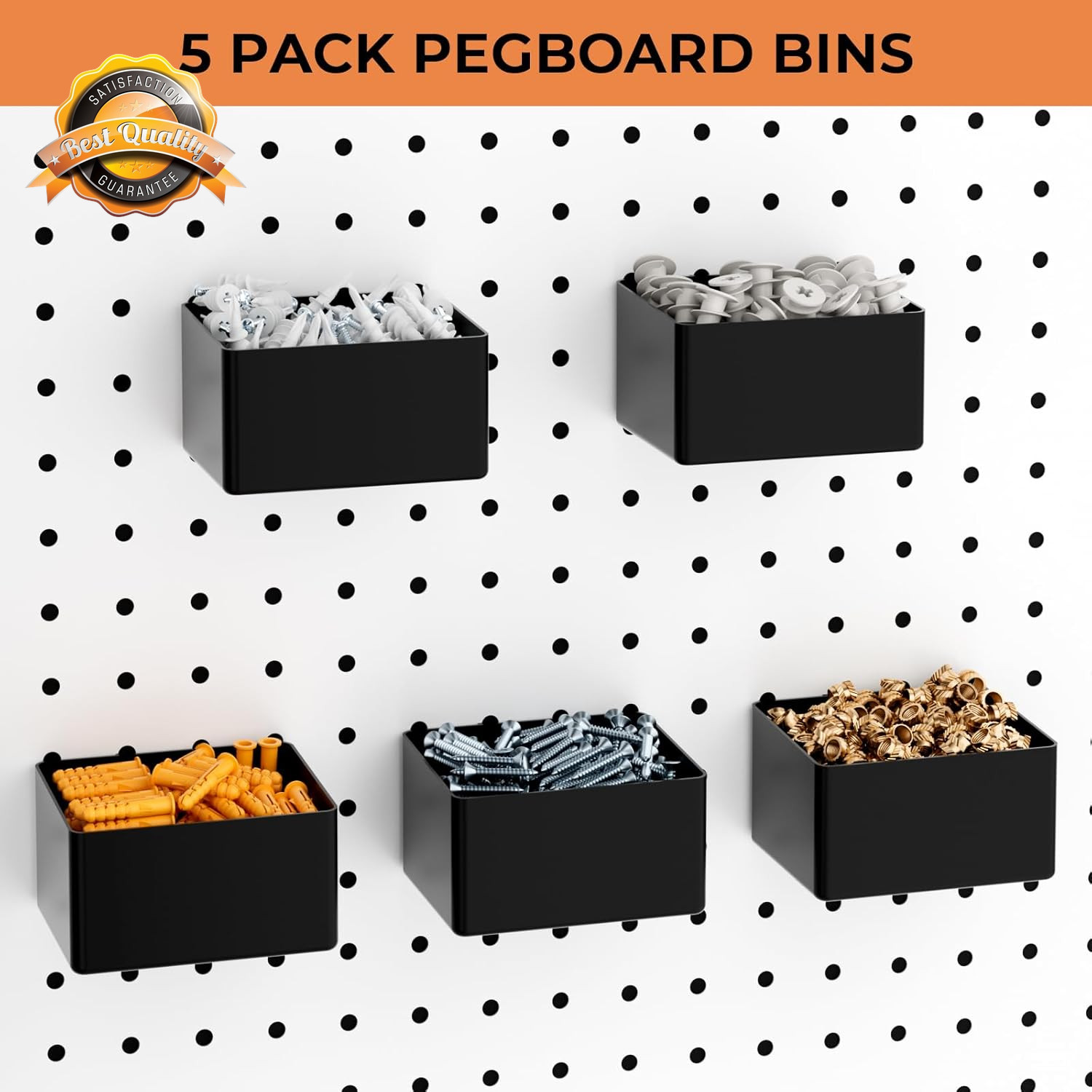 Pegboard Hook Accessories Kit Bins Garage Wall Storage 1/8 1/4in 120Pc