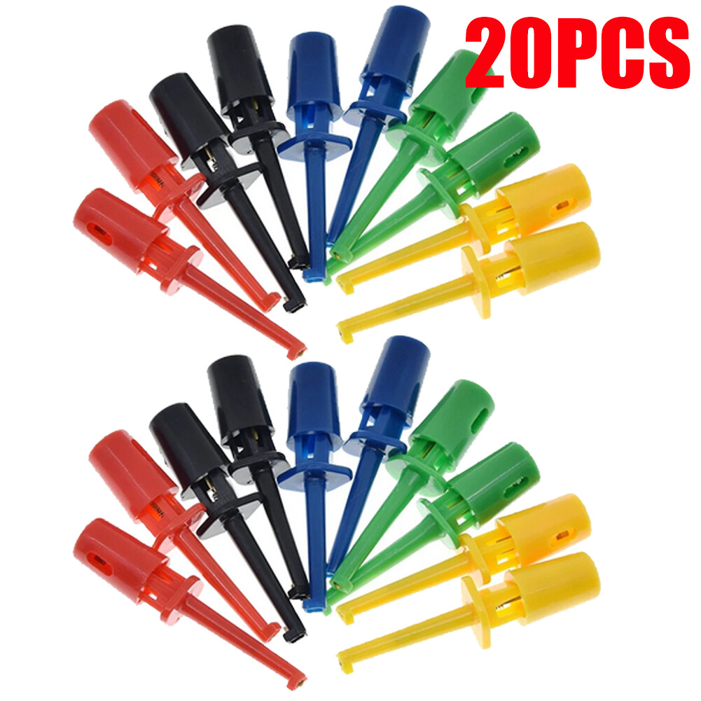 20PCS Test Probe Lead Wire Kit Hook Clip Mini Grabber for Multimeter USAA