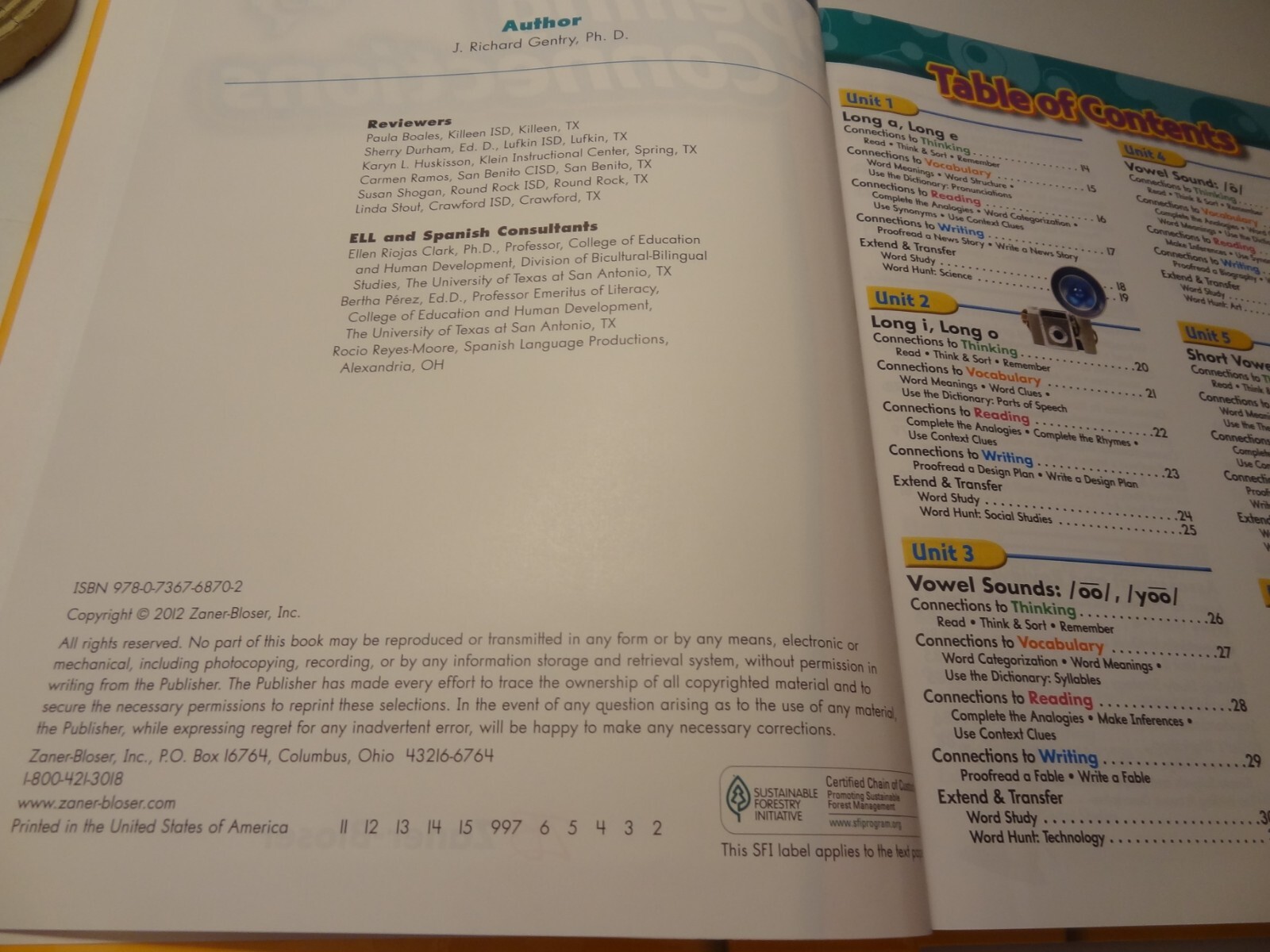 Zaner-Bloser Spelling Connections Texas Grade 5 Student Textbook