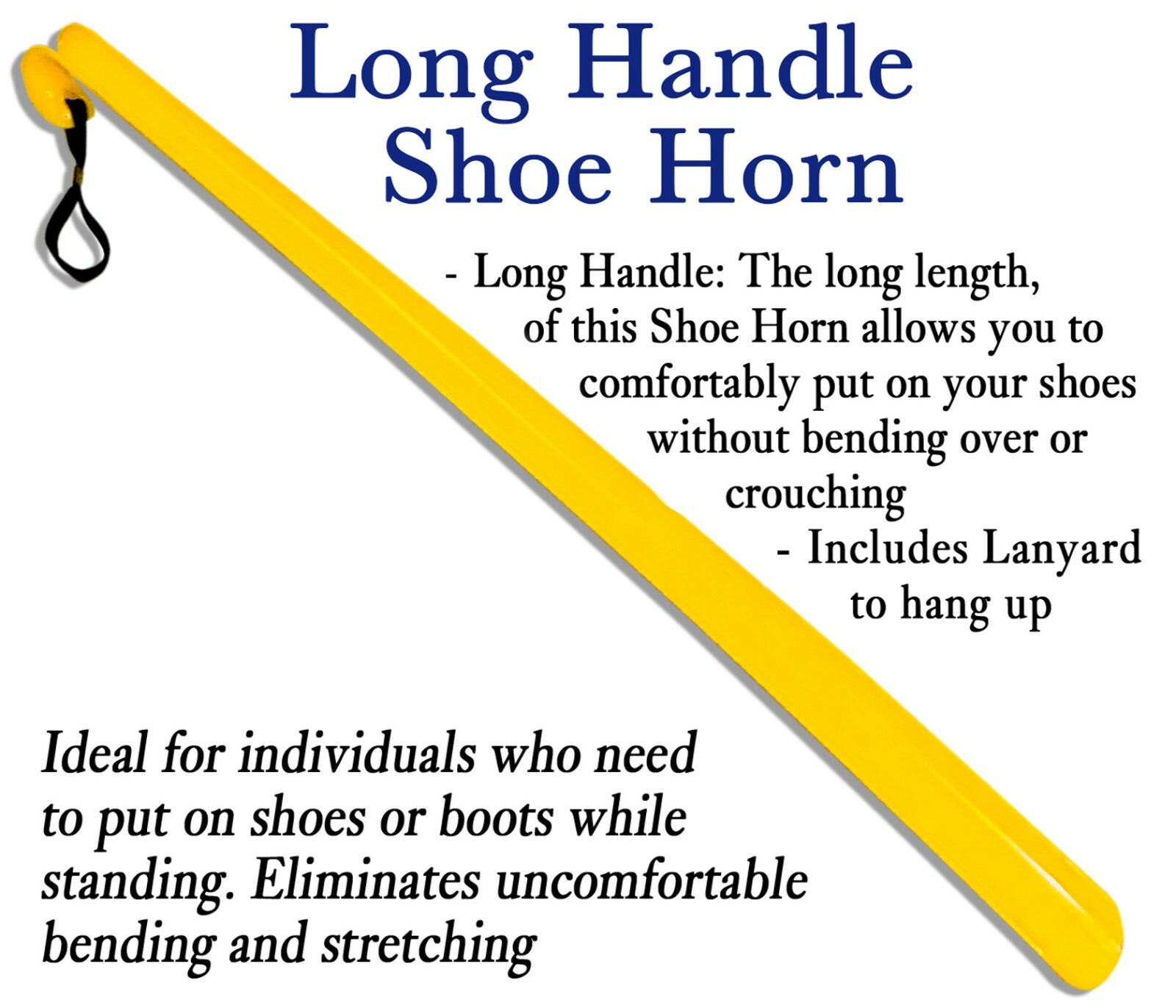 RMS Long Handled Plastic Shoe Horn (18" and 24" sizes)