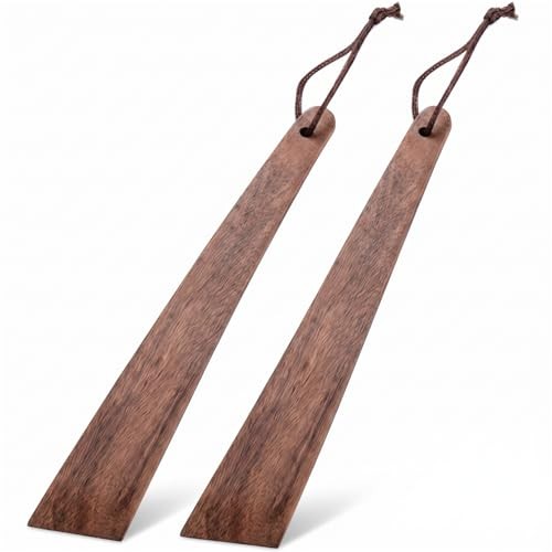 Teak Wooden Spatula Set (2 Pack), 12” Non-Scratch Wood Turner for Nonstick