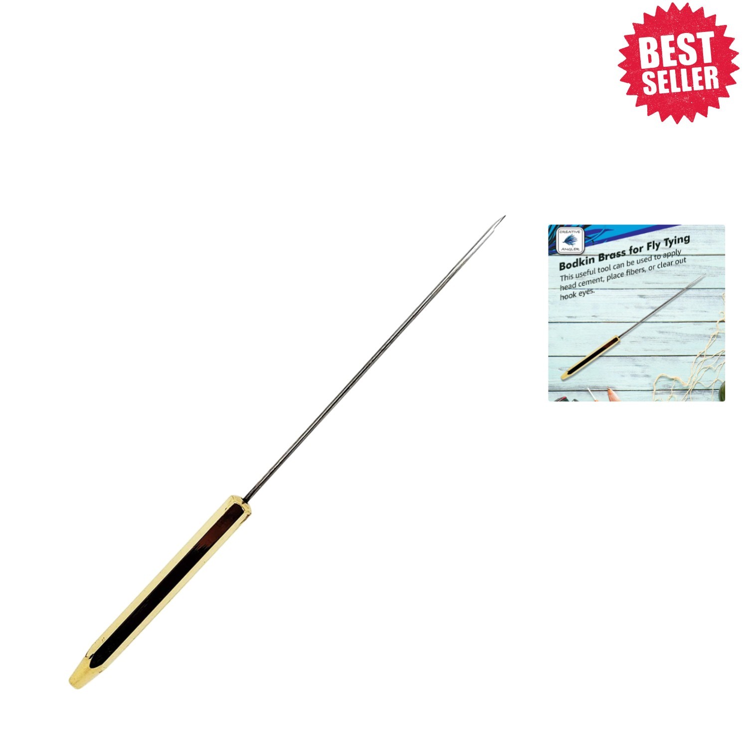 5-Inch Brass Bodkin for Fly Tying - Effortless Fibers Separation & Hook Clearing