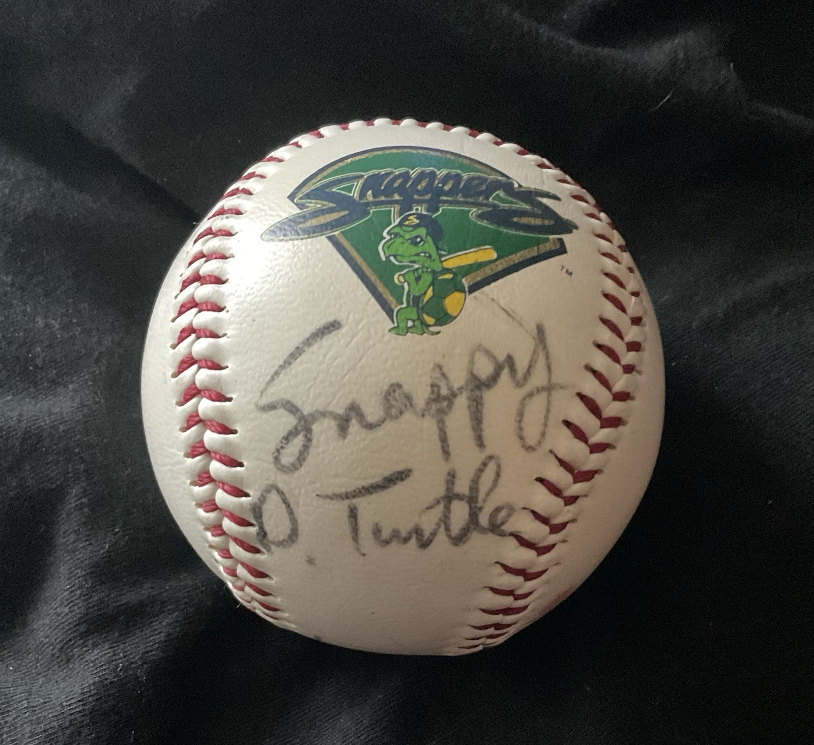 Beloit Snappers Snappy Turtle Autographed Team Logo Vintage Baseball Signed Ball