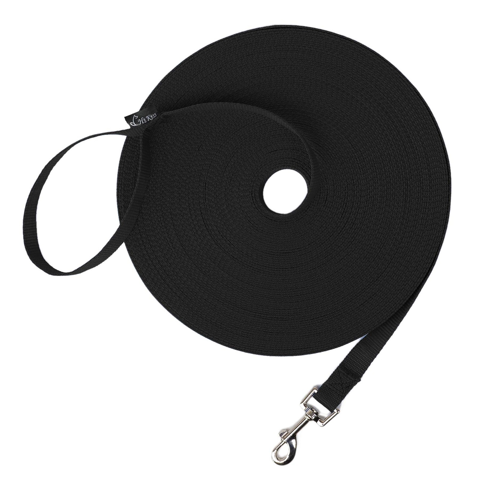 Hi Kiss Dog/Puppy Obedience Recall Training Agility Lead - 20 Feet, Black
