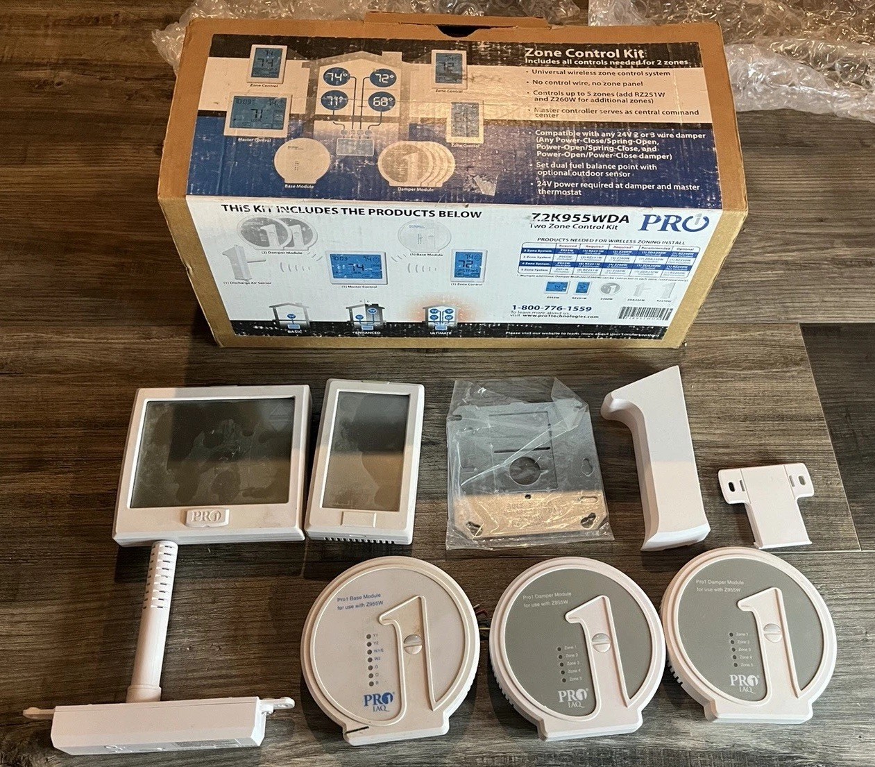 Pro1 Z2K955WDA Universal Two Zone Thermostat Control Kit Untested