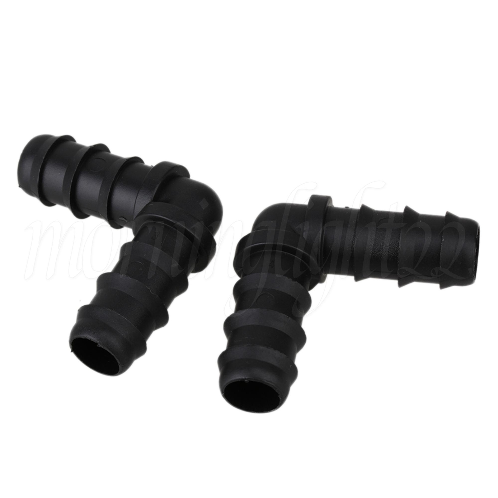 15.5mm Barbed Elbow Connectors Fitting Black Set of 20