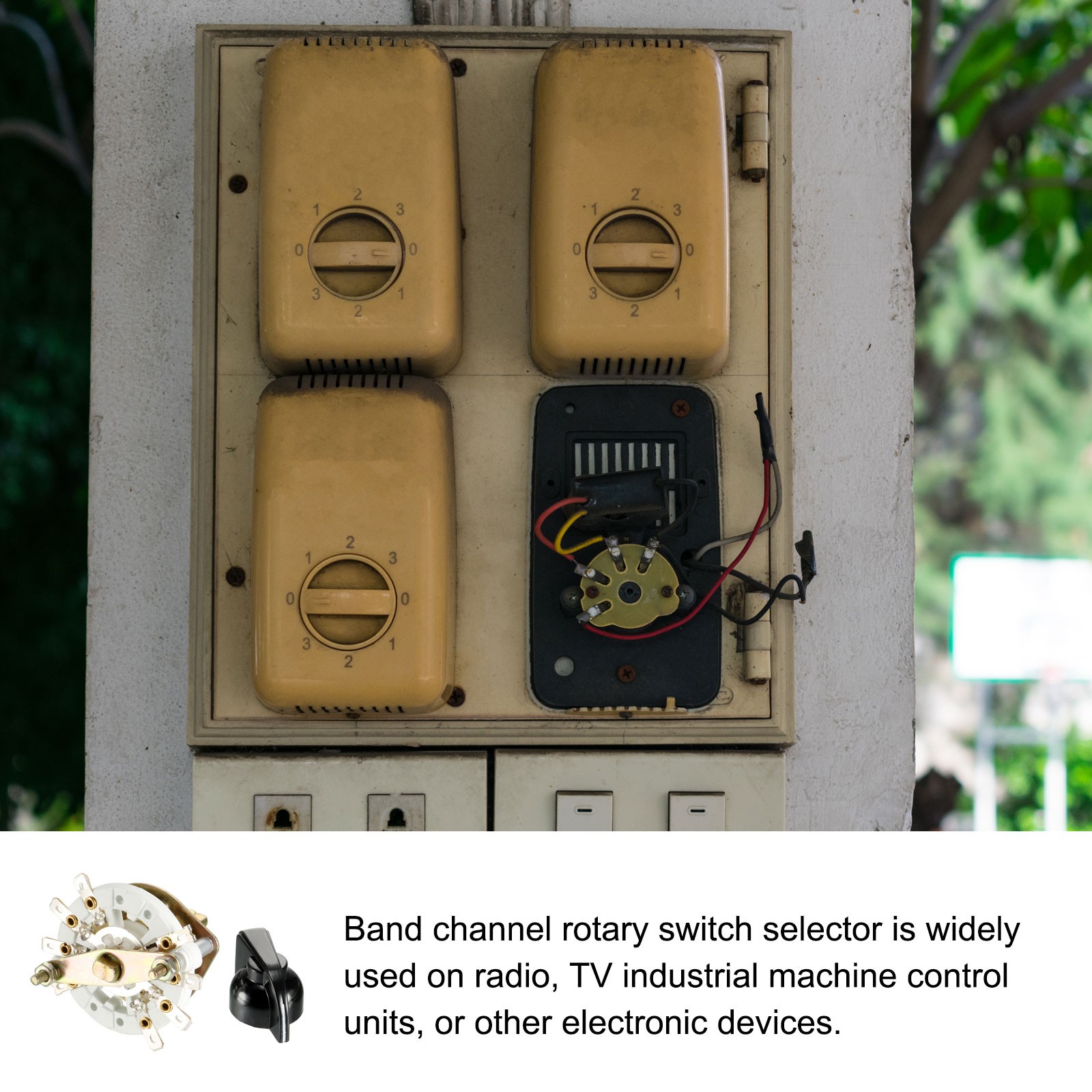 Band Selector Rotary Switch w Knob 2P3T 2 Pole 3 Throw Single Deck