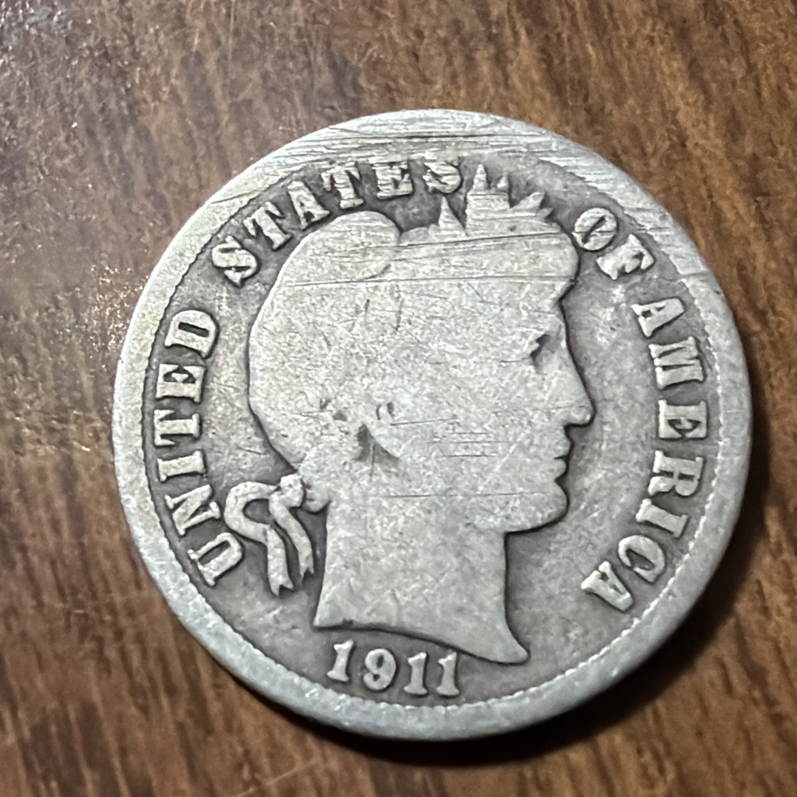 1910 Barber Dime Good Actual Coin Good Additional To Collection