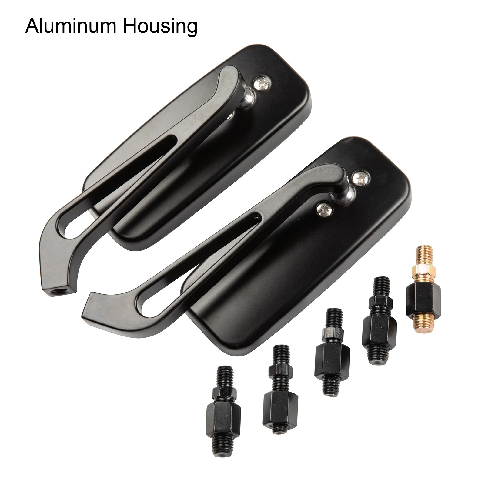Black US Rectangular Motorcycle Rear View Side Mirrors For Honda Shadow Bobber