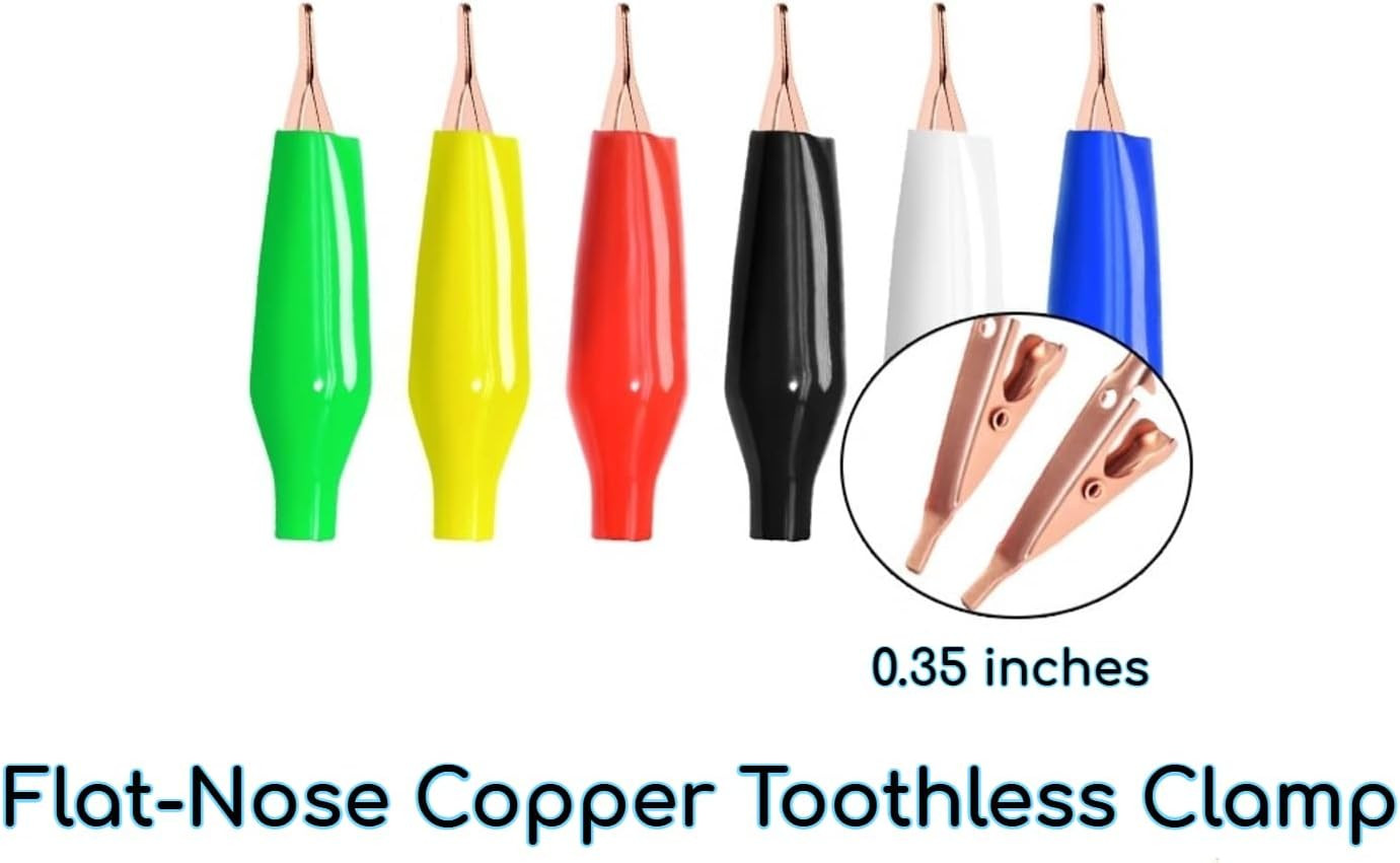 Pack of 50 Micro Toothless Flat Alligator Test Copper Clips Prototyping Solde