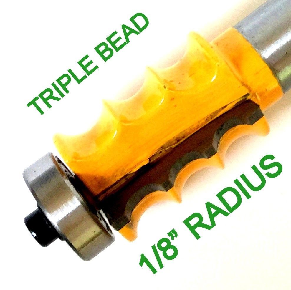 1 pc 1/2" Shank with 1/8" Rad. Triple Bead Router Bit S