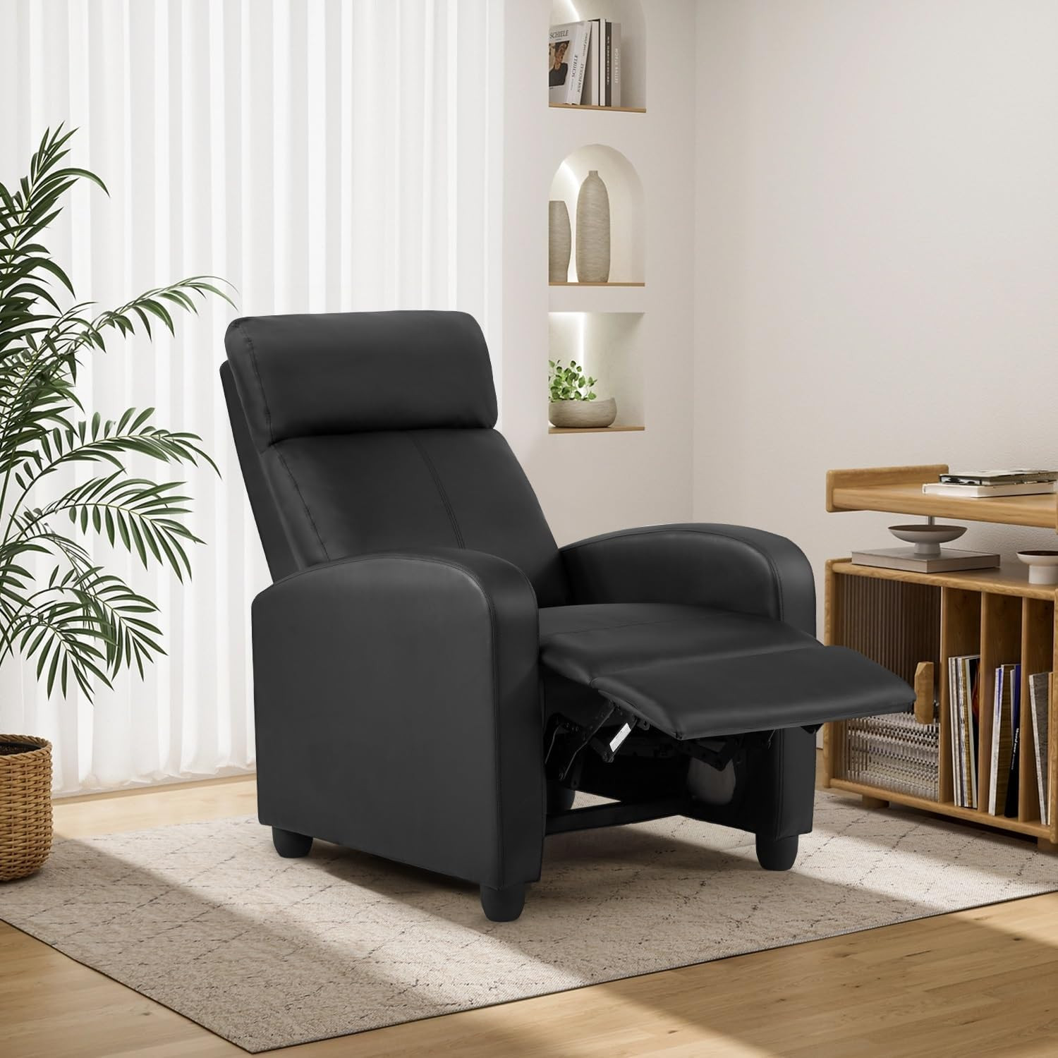 Bestmassage | Recliner Chair | No Massage Function | Leather Black | with Lumbar