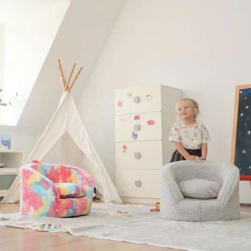 Snug-Arch Toddler Couch, Comfy Foam Baby Chair, Ergonomic Toddler Pink Unicorn