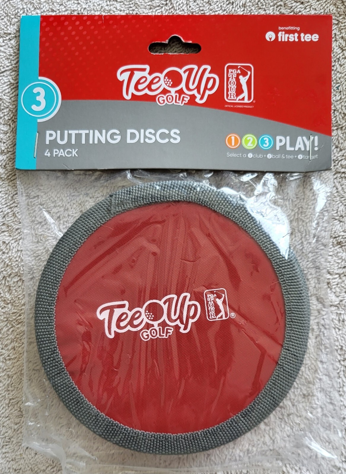 Tee-Up Golf 4 Pack Putting Discs, New/Sealed in Original Packaging