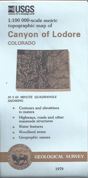 USGS 1:100,000 edition topographic map Canyon of Lodore Colorado