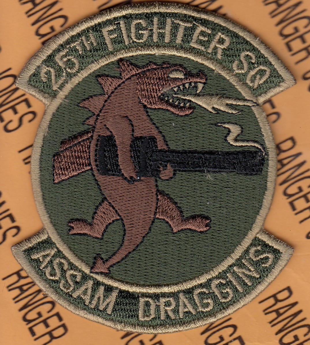 USAF Air Force 25th Fighter Sq FS Assam Draggins ~3.75" OCP No HOOK patch c/e