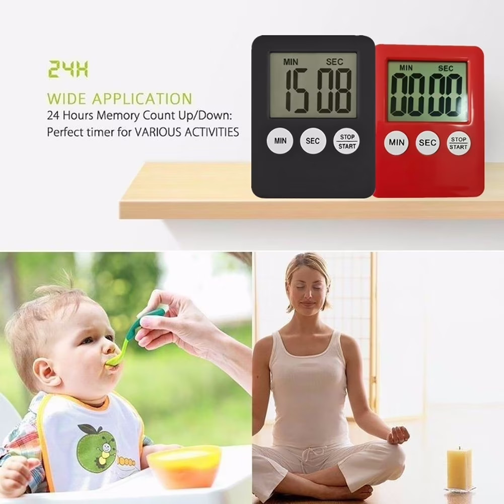 Large LCD Digital Kitchen Cooking Timer Count-Down Up Clock Loud Alarm Magnetic