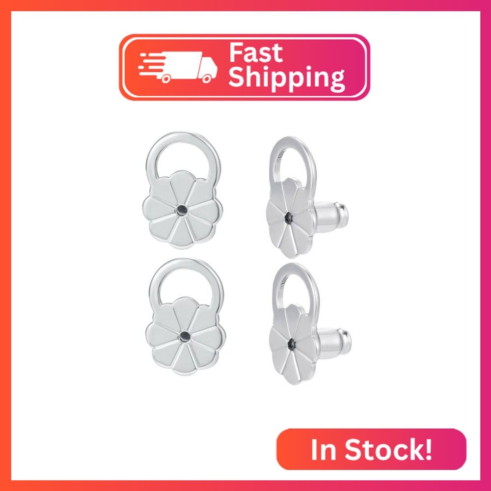 AKRUWELRY Earring Backs for Droopy Ears, Flower Bullet Locking Earring Lifter Ba