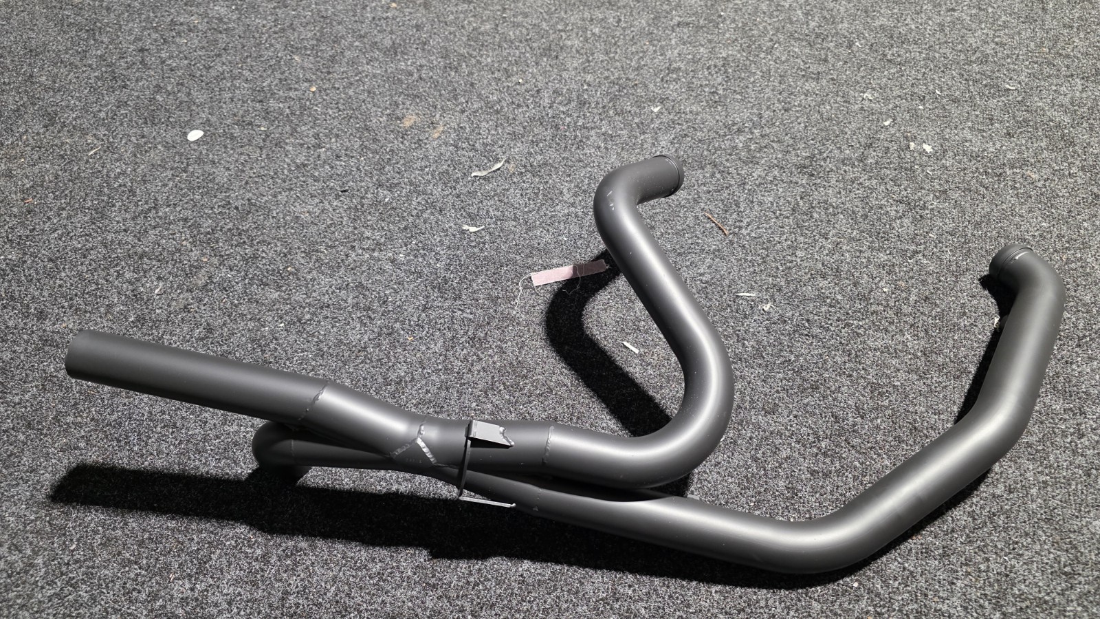 Matte Black Exhaust Header For Harley-Davidson V-Twin Engine