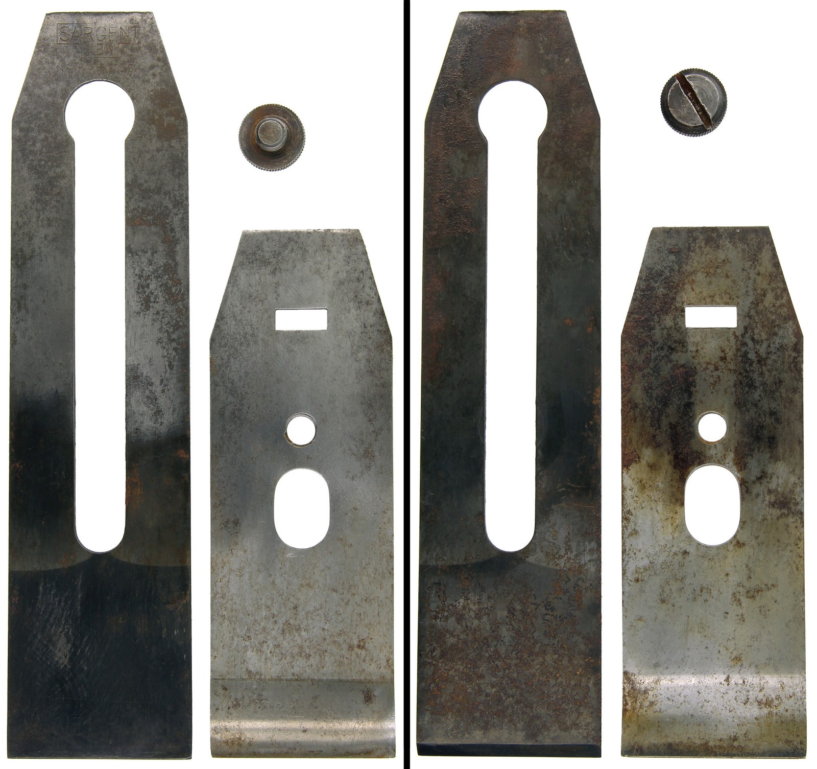 Orig. 1 3/4" Iron/Chip Brkr. for Sargent 408 Plane- "Type 4" T.M. - mjdtoolparts