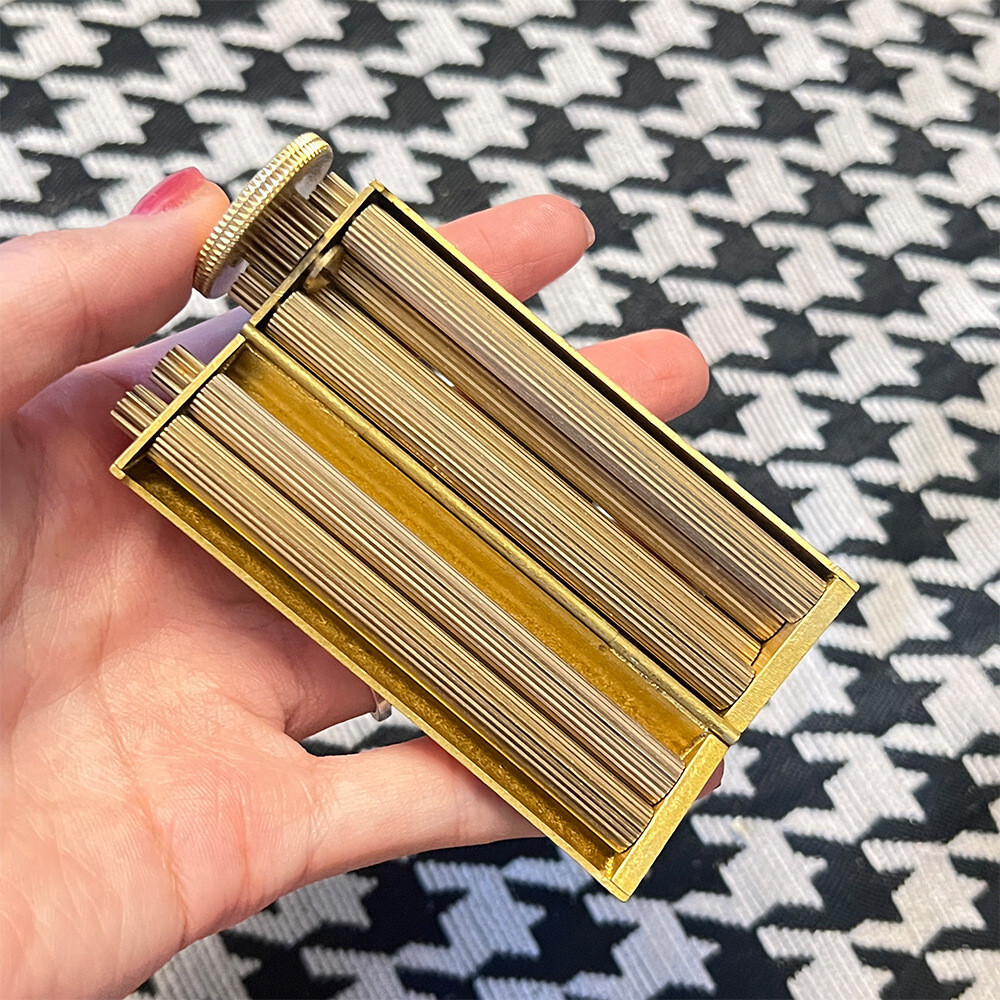 Cylindrical Solid Brass Vintage Manual Cigarette Rolling Machine Fit 70-75MM