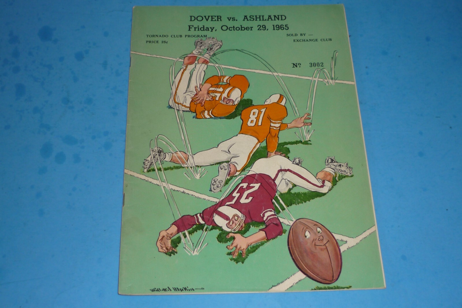 DOVER VS ASHLAND (OHIO) HIGH SCHOOL FOOTBALL GAME DAY PROGRAM - 10/29/1965