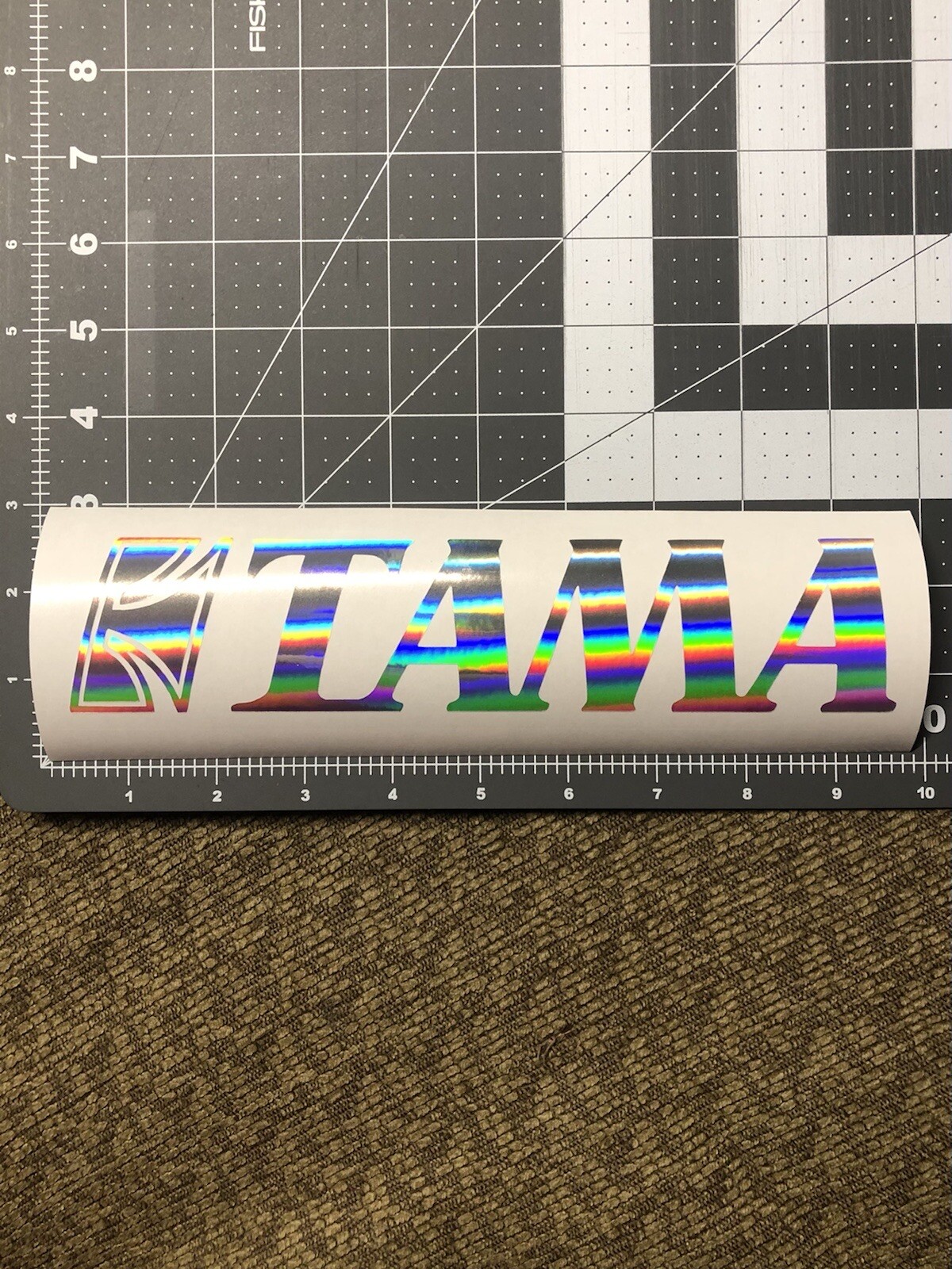 Tama Drum🥁Head Decal Logo Silver Holographic Quality Vinyl Ultra Shiny 🇺🇸